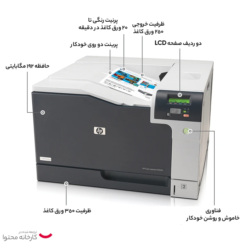 پرینتر لیزری رنگی اچ پی مدل LaserJet Proffesional CP5225dn - تصویر 15