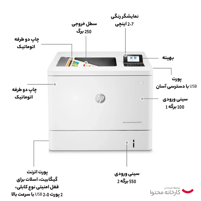 پرینتر لیزری رنگی اچپی مدل LaserJet Enterprise M554dn - تصویر 19