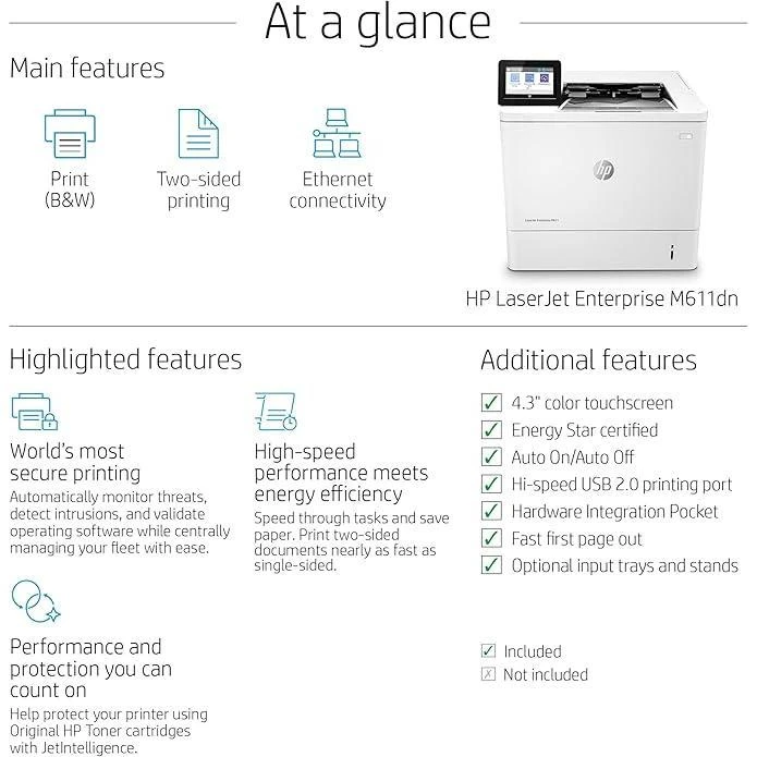 پرینتر لیزری اچپی مدل LaserJet Enterprise M611dn - تصویر 3