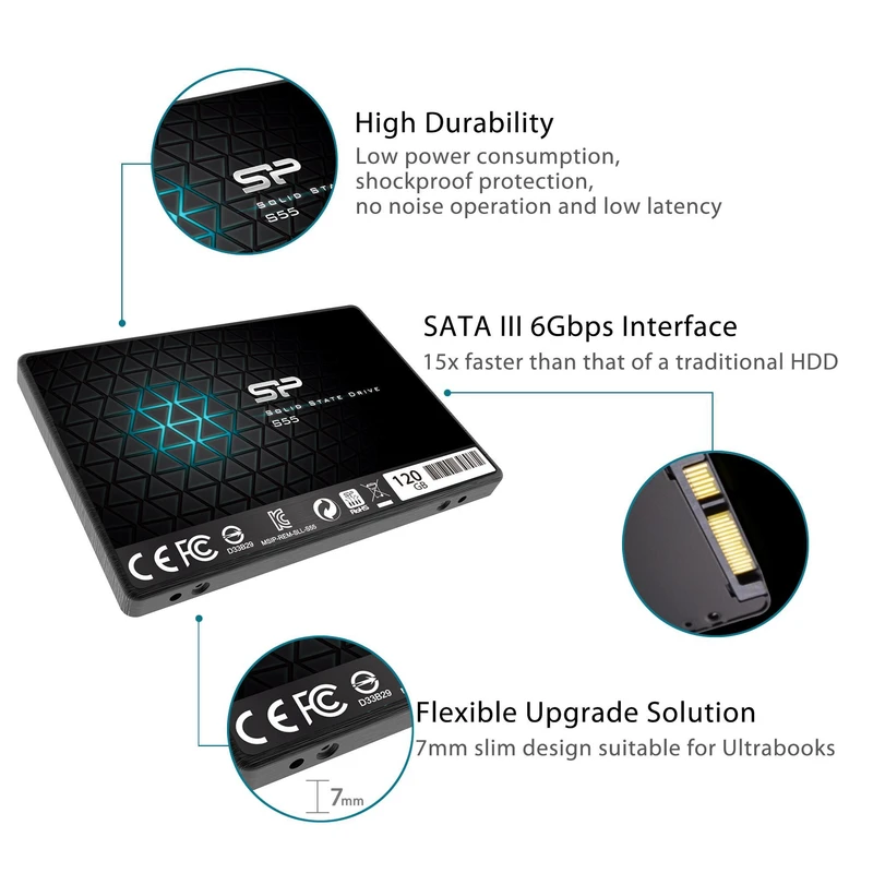 اس اس دی اینترنال سیلیکون پاور مدل Slim S55 ظرفیت 120 گیگابایت - تصویر 3