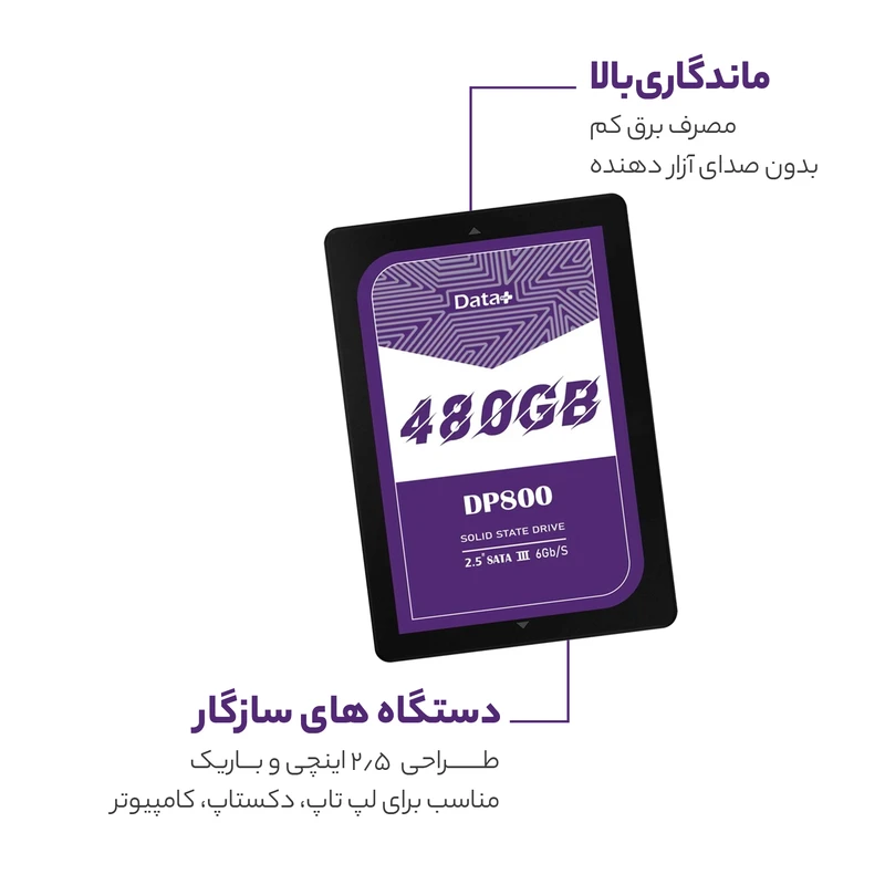 اس اس دی اینترنال دیتا پلاس مدل SSD DATA PLUS DP800 480GB ظرفیت 480 گیگابایت - تصویر 4