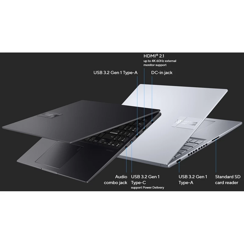 لپ تاپ 16 اینچی ایسوس مدل Vivobook 16X S3605ZF-RP736-i5 12500H-24GB DDR4-1TB SSD-RTX2050-IPS 120Hz-Backlit - کاستوم شده - تصویر 10