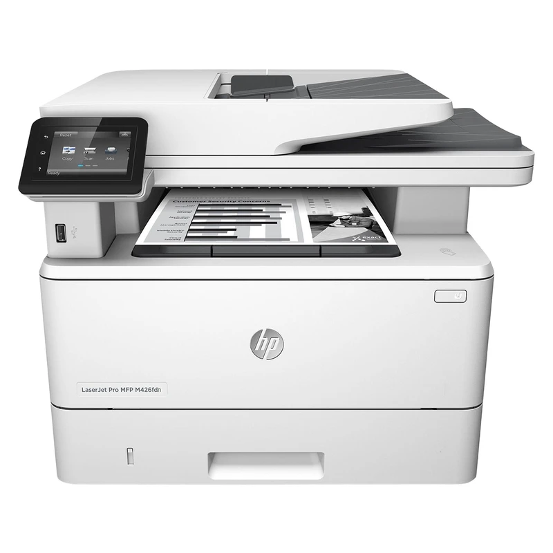 پرینتر اچ پی تک رنگ چهار کاره‌ با چاپ لیزری مدل HP LaserJet Pro MFP M426fdn، سایز چاپ A4، قابلیت کپی بدون نیاز به رایانه، مجهز به چاپ دو روی خودکار